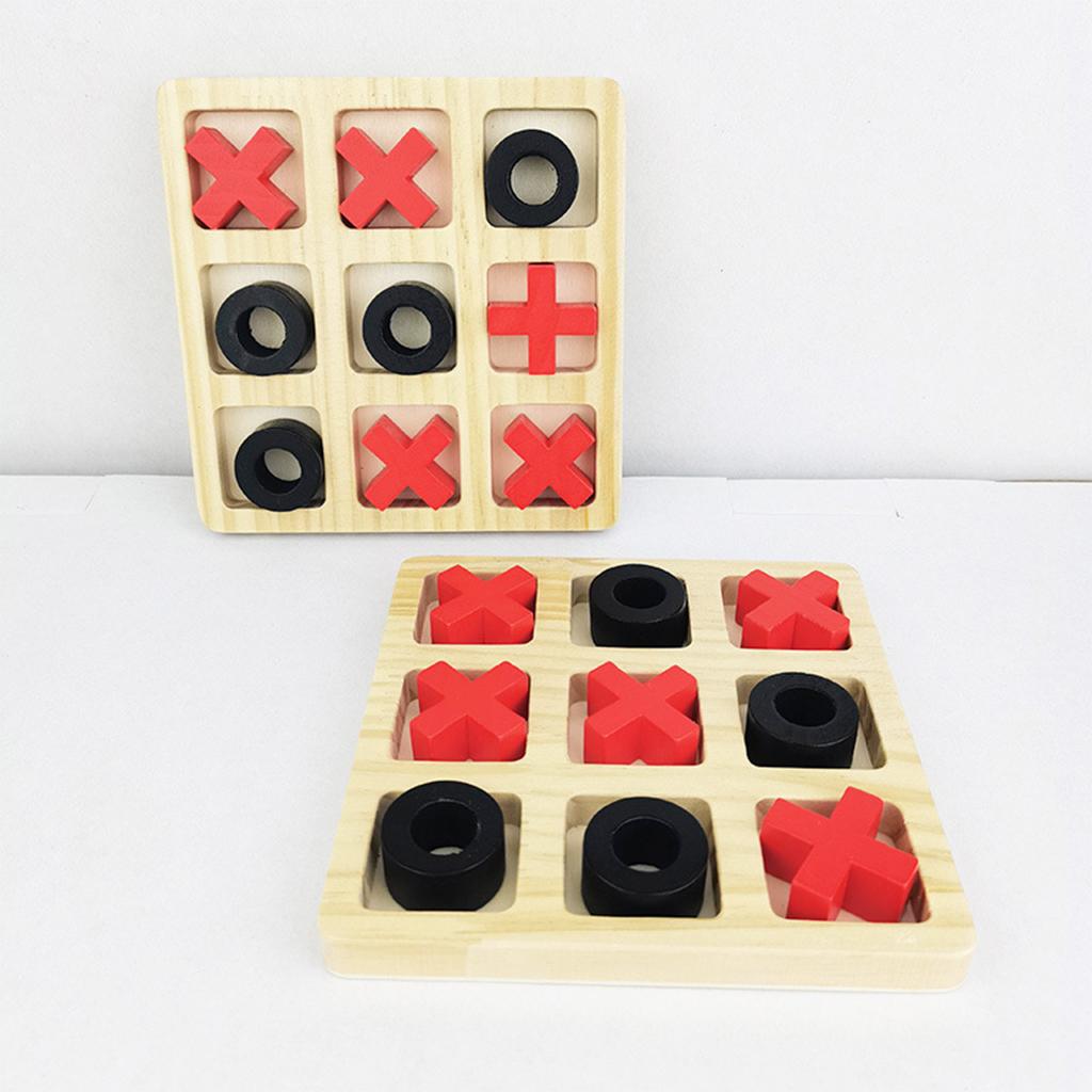 Noughts and Crosses Puzzle Board X O Chess Pieces Family Board Game