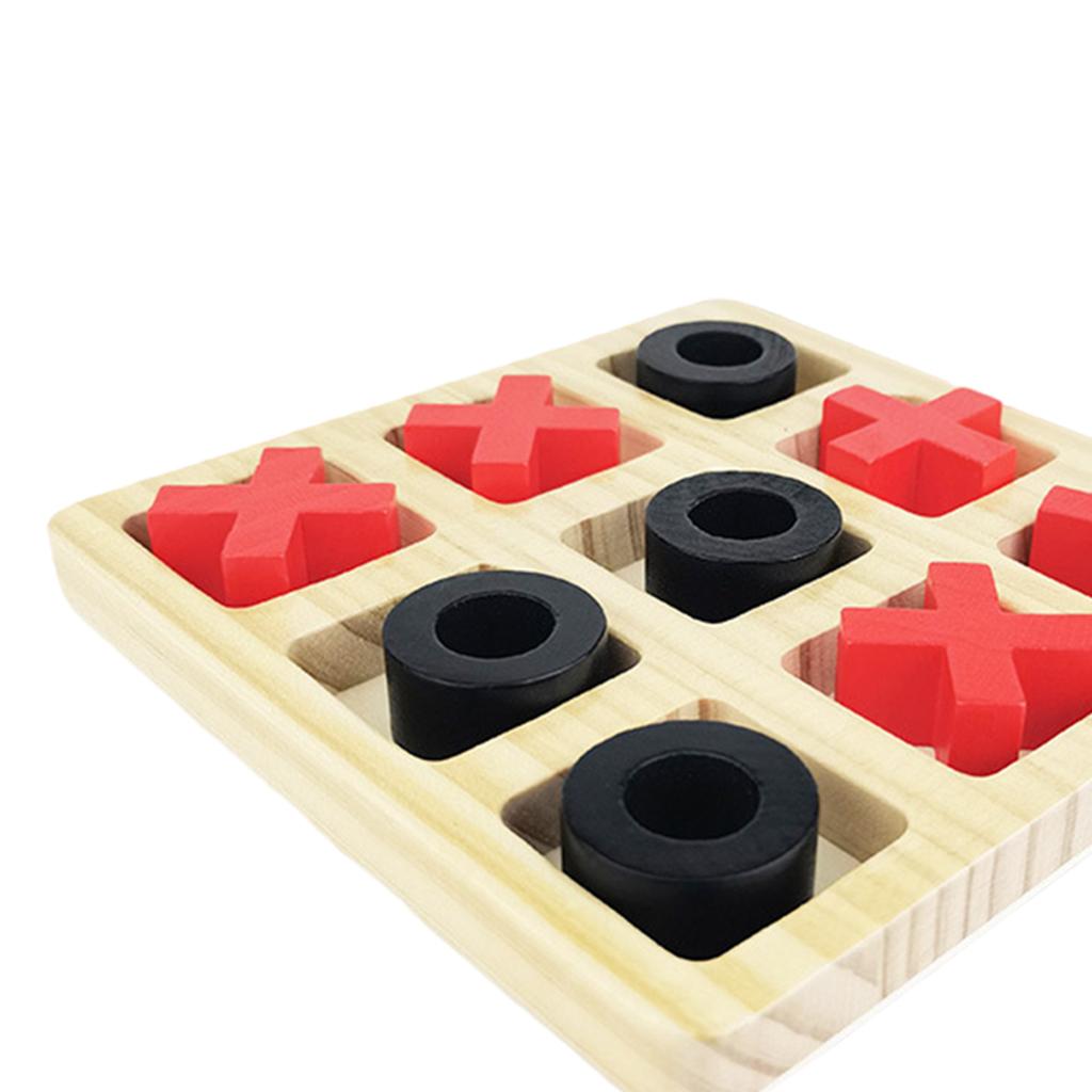 Noughts and Crosses Puzzle Board X O Chess Pieces Family Board Game