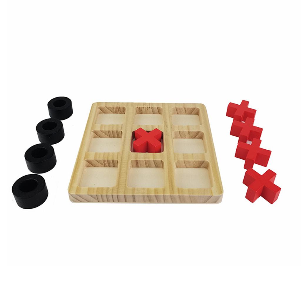 Noughts and Crosses Puzzle Board X O Chess Pieces Family Board Game