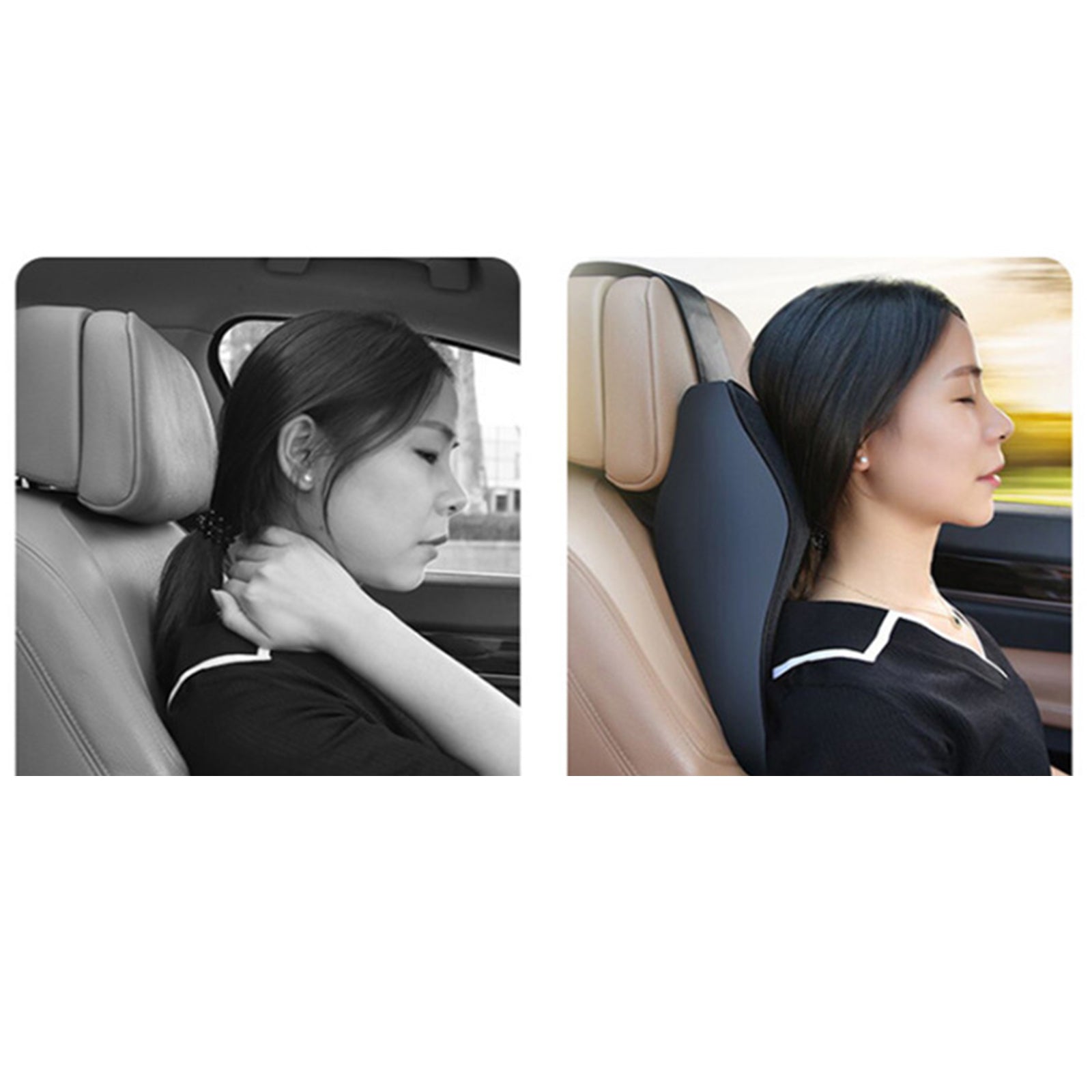 Car Neck Cushion for Driving Neck Pillow Headrest Cushion 3D Soft  Beige L