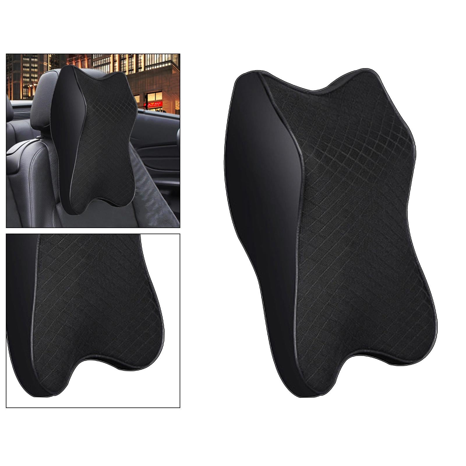 Car Neck Cushion for Driving Neck Pillow Headrest Cushion 3D Soft  Black L