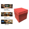 12pcs Acoustic Foam Panel KTV Office Sound Proof Wedge Sound Absorption red