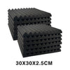 12pcs Acoustic Foam Panel KTV Office Sound Proof Wedge Sound Absorption black