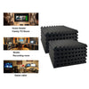 12pcs Acoustic Foam Panel KTV Office Sound Proof Wedge Sound Absorption black