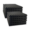 12pcs Acoustic Foam Panel KTV Office Sound Proof Wedge Sound Absorption black