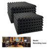 12pcs Acoustic Foam Panel KTV Office Sound Proof Wedge Sound Absorption black