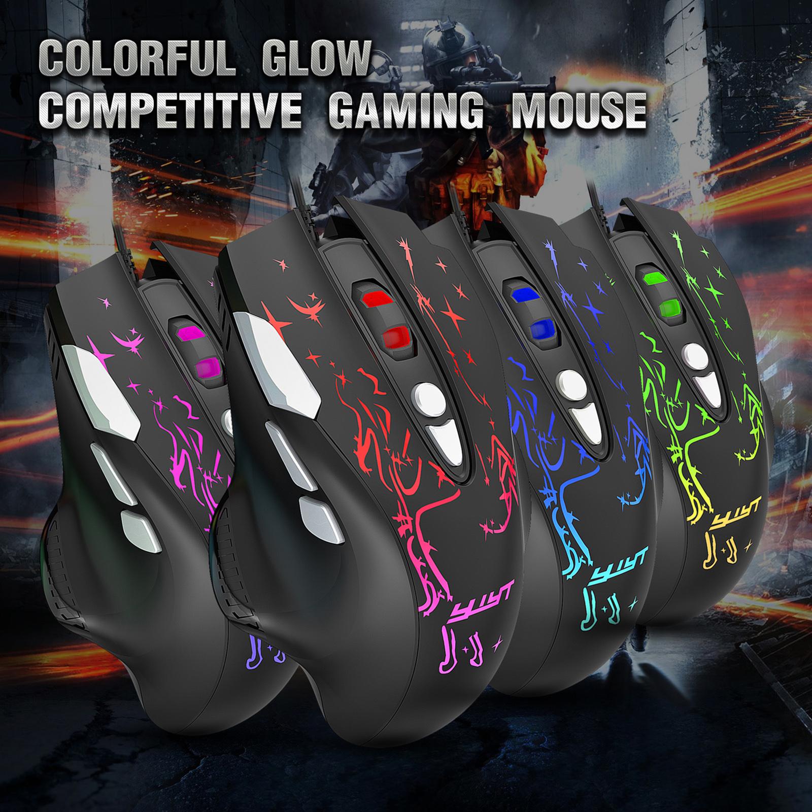 PC RGB Wired Gaming Mouse 6400 DPI Gamer Mice for Home Office Comfortable