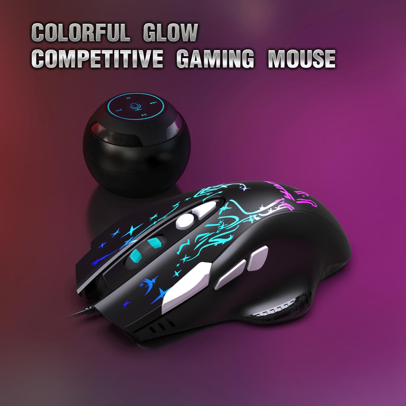 PC RGB Wired Gaming Mouse 6400 DPI Gamer Mice for Home Office Comfortable