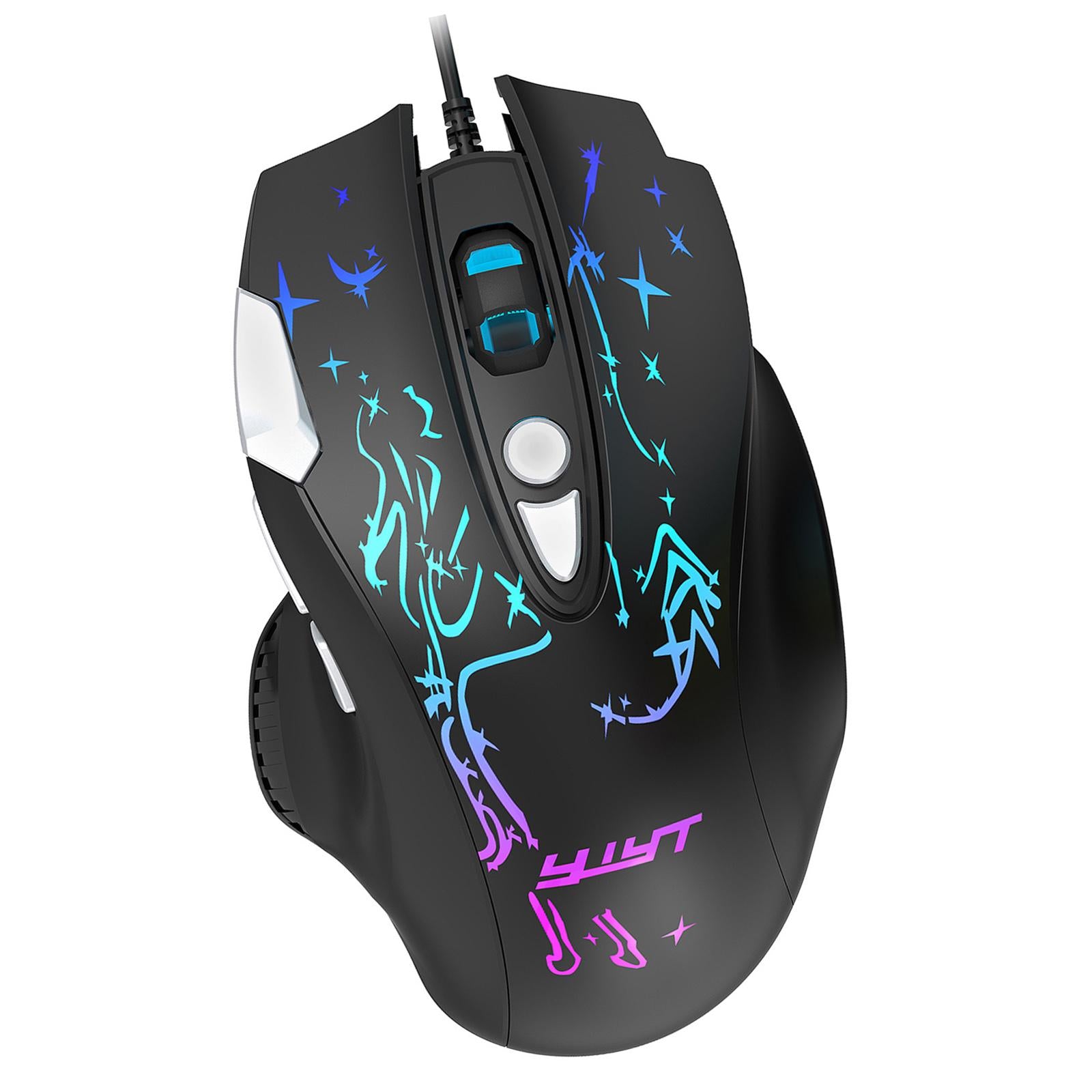 PC RGB Wired Gaming Mouse 6400 DPI Gamer Mice for Home Office Comfortable