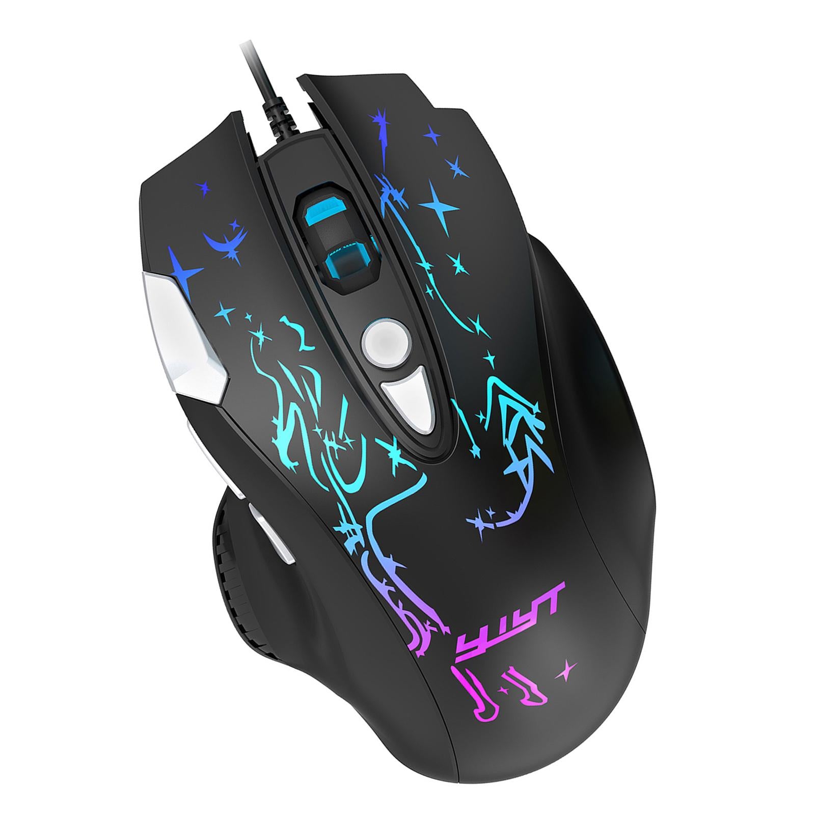 PC RGB Wired Gaming Mouse 6400 DPI Gamer Mice for Home Office Comfortable