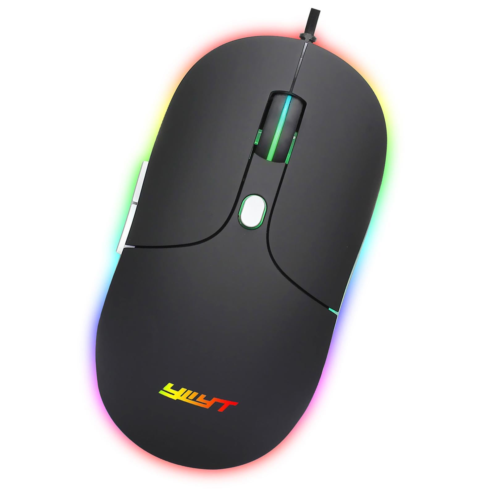 RGB Backlit Wired Gaming Mouse 3200 DPI Mice with Side Buttons Comfortable