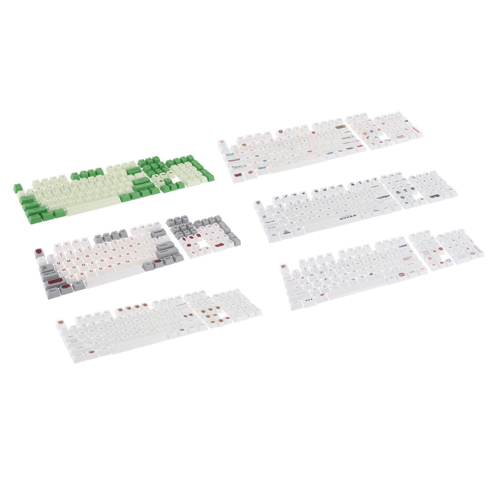 108 Keys PBT Keycaps OEM Profile Suitable for Any Size Mechanical Keyboard Pixel Game