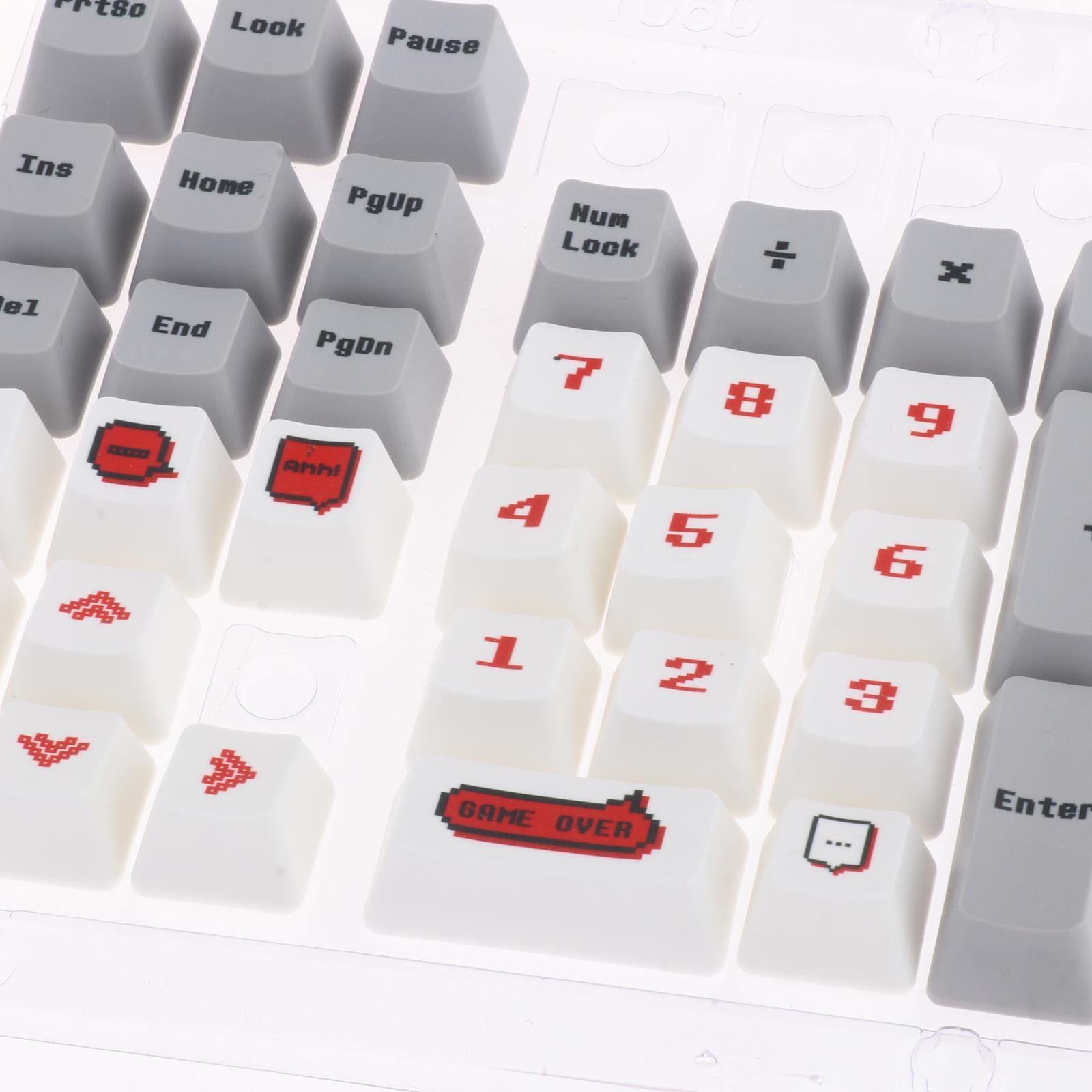 108 Keys PBT Keycaps OEM Profile Suitable for Any Size Mechanical Keyboard Pixel Game