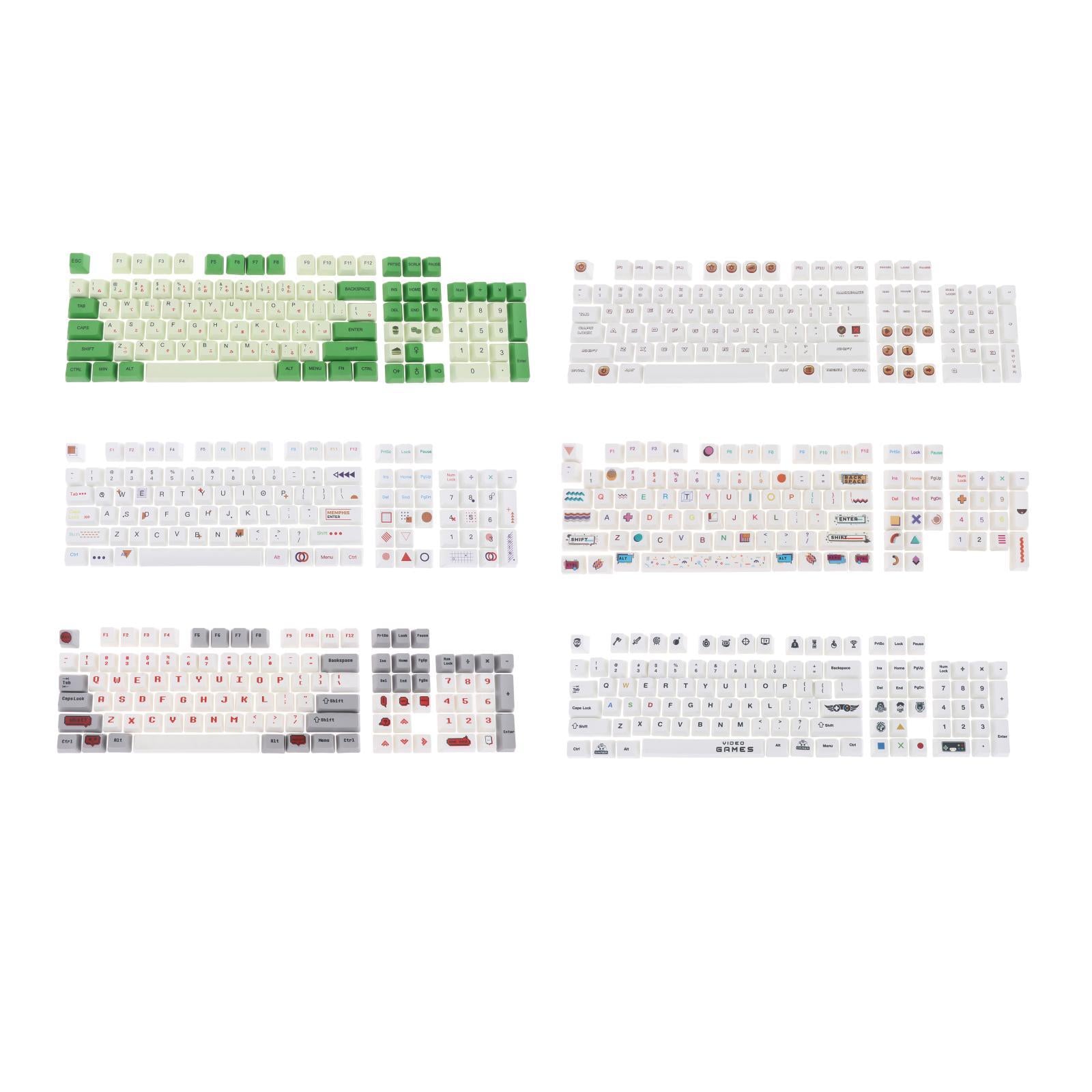 108 Keys PBT Keycaps OEM Profile Suitable for Any Size Mechanical Keyboard Pixel Game