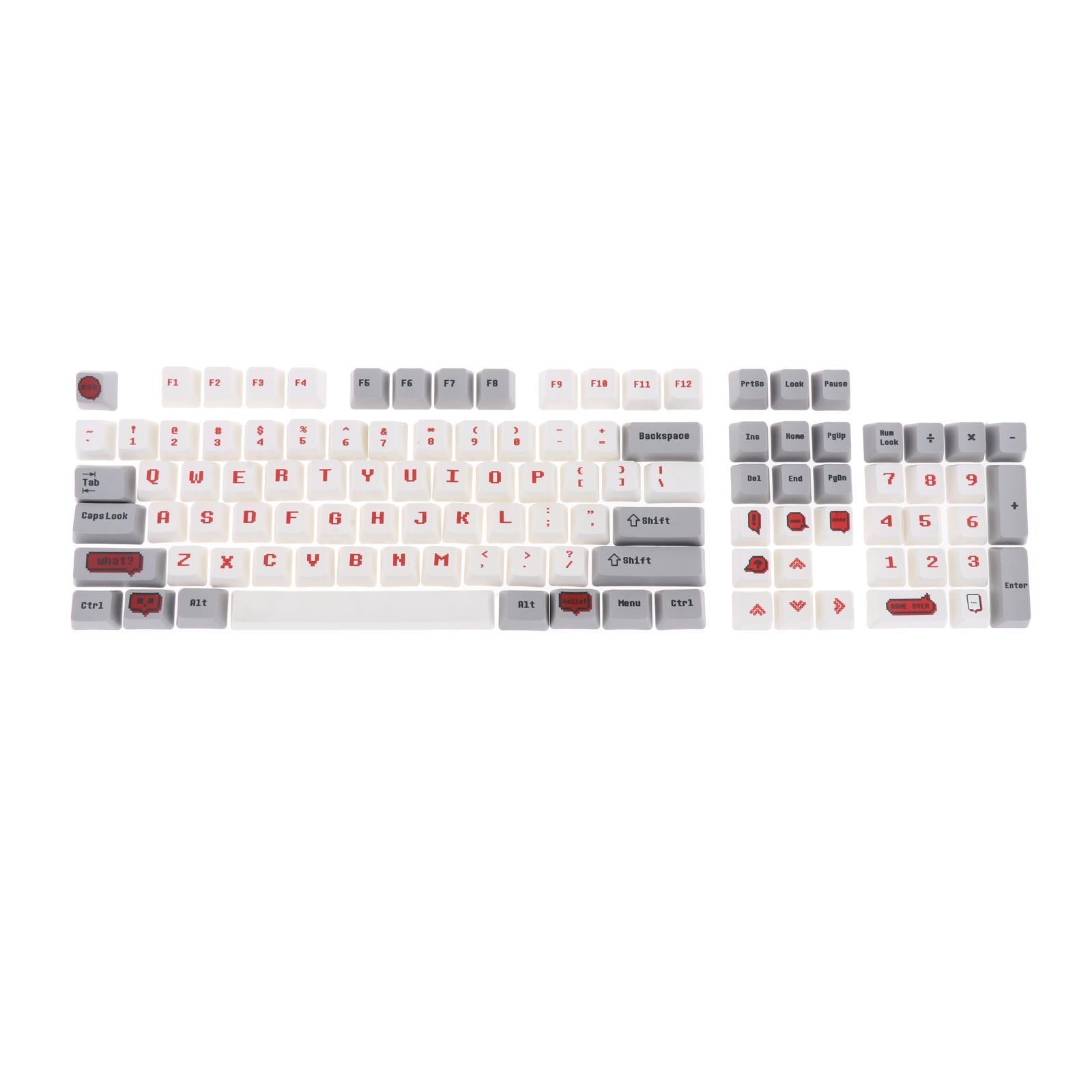 108 Keys PBT Keycaps OEM Profile Suitable for Any Size Mechanical Keyboard Pixel Game