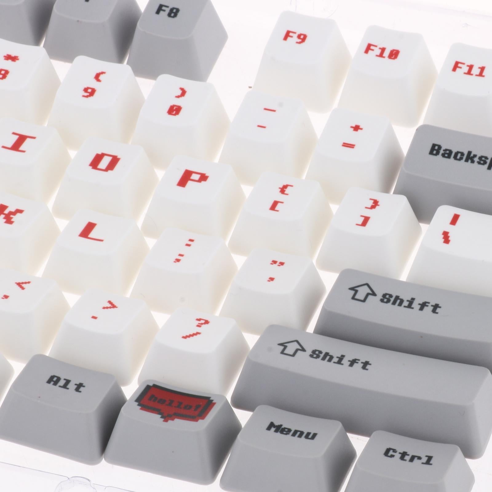 108 Keys PBT Keycaps OEM Profile Suitable for Any Size Mechanical Keyboard Pixel Game