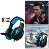 Over Ear Gaming Headset with MIC Headphone Soft Earmuffs Volume Control Blue