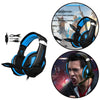 Over Ear Gaming Headset with MIC Headphone Soft Earmuffs Volume Control Blue