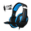 Over Ear Gaming Headset with MIC Headphone Soft Earmuffs Volume Control Blue