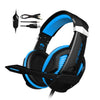 Over Ear Gaming Headset with MIC Headphone Soft Earmuffs Volume Control Blue