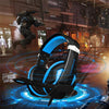 Over Ear Gaming Headset with MIC Headphone Soft Earmuffs Volume Control Blue