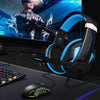 Over Ear Gaming Headset with MIC Headphone Soft Earmuffs Volume Control Blue