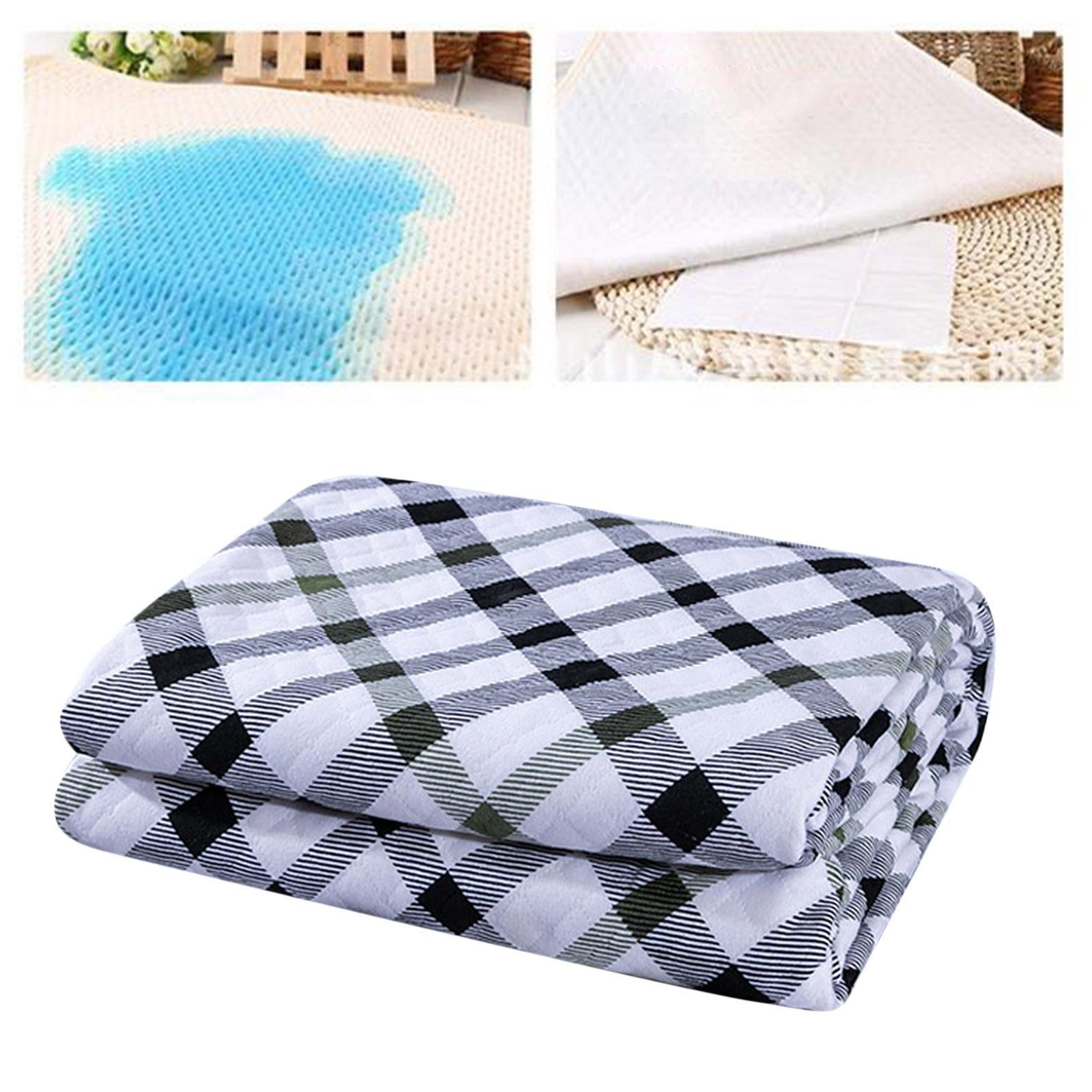 NonSlip Bed Pads Washable Waterproof Crawl Folding mat for Elderly Gray Blue