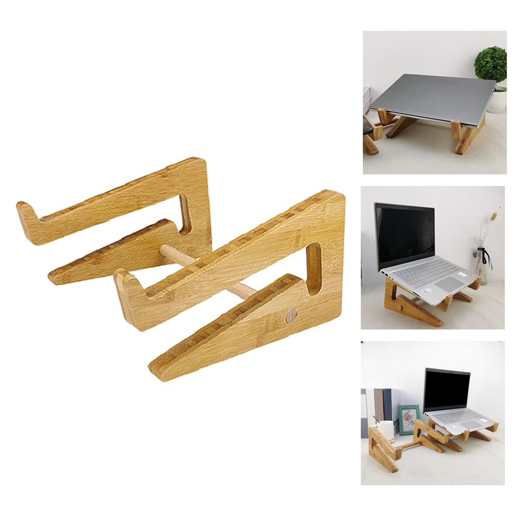 Wooden Portable Laptop Stand Detachable for MacBook Meeting Study Daily Work