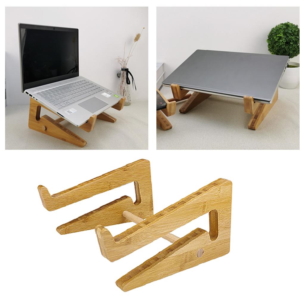 Wooden Portable Laptop Stand Detachable for MacBook Meeting Study Daily Work