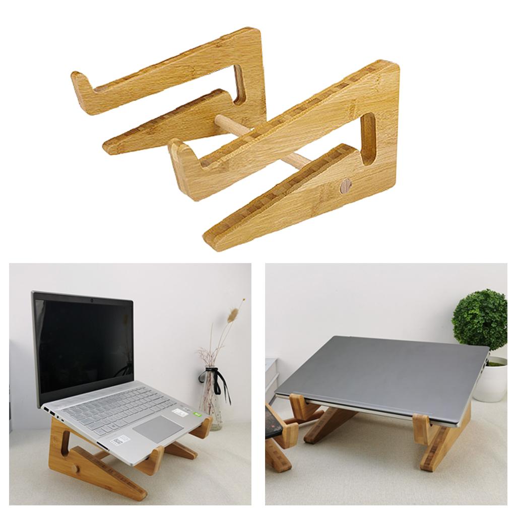 Wooden Portable Laptop Stand Detachable for MacBook Meeting Study Daily Work