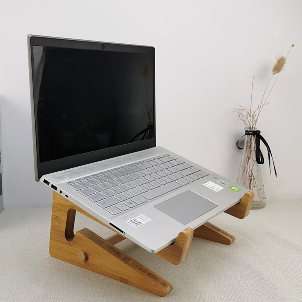 Wooden Portable Laptop Stand Detachable for MacBook Meeting Study Daily Work