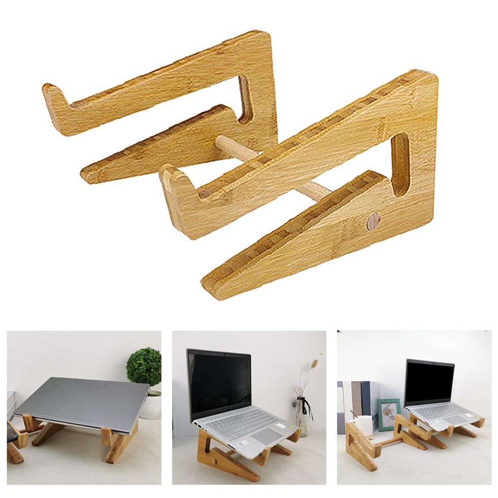 Wooden Portable Laptop Stand Detachable for MacBook Meeting Study Daily Work