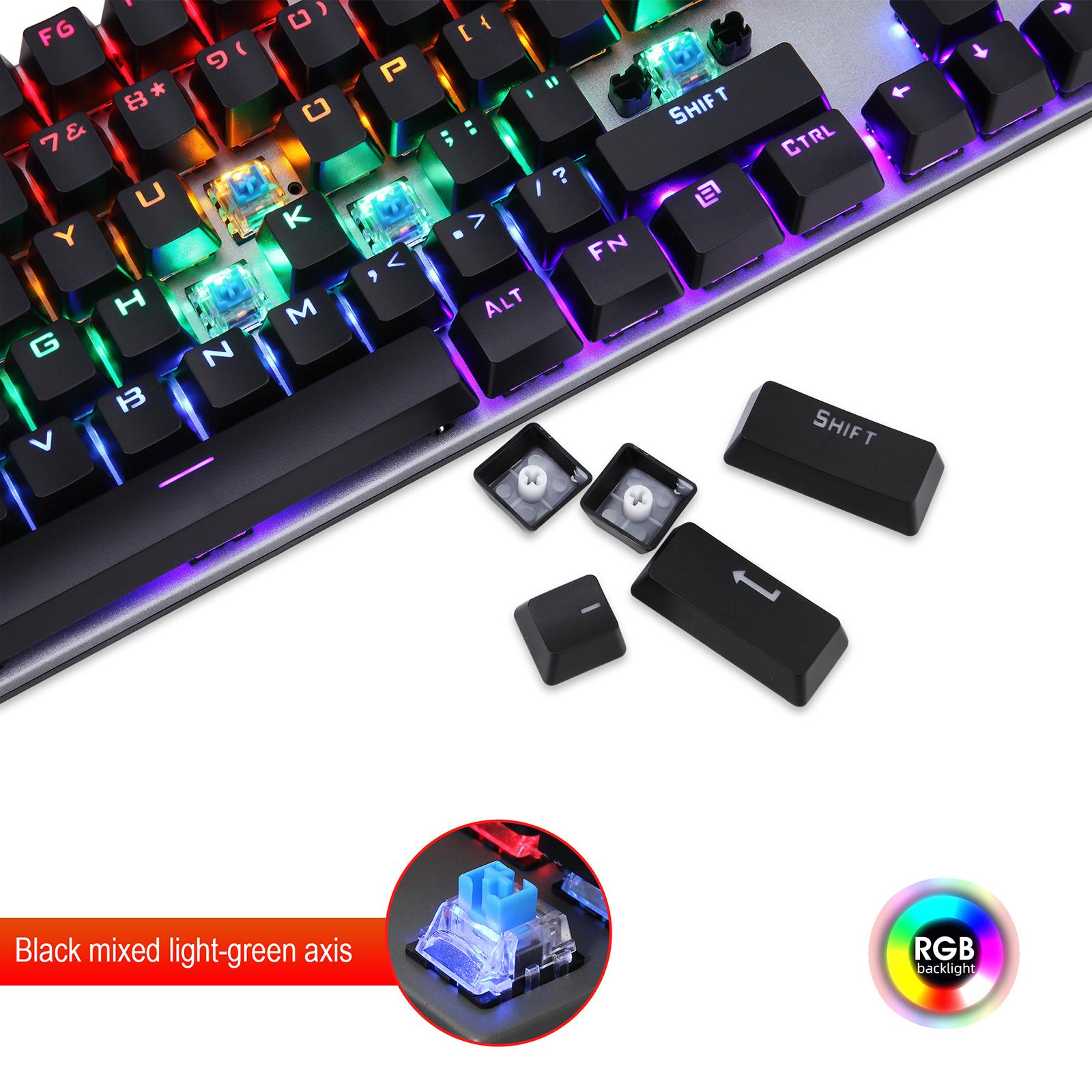 L300 RGB Backlit Mechanical Gaming Keyboard Wired 104 Keys for PC Gamer