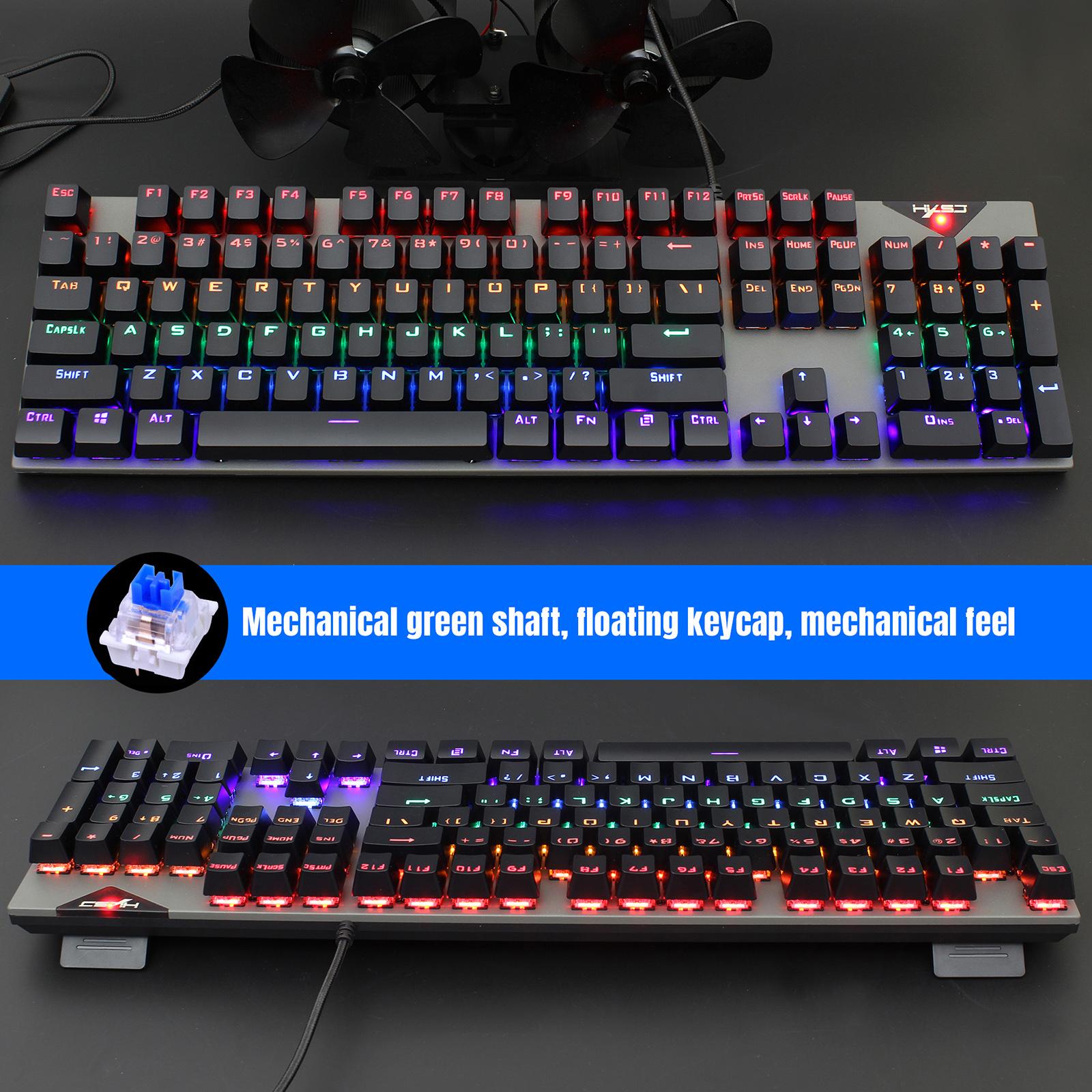 L300 RGB Backlit Mechanical Gaming Keyboard Wired 104 Keys for PC Gamer