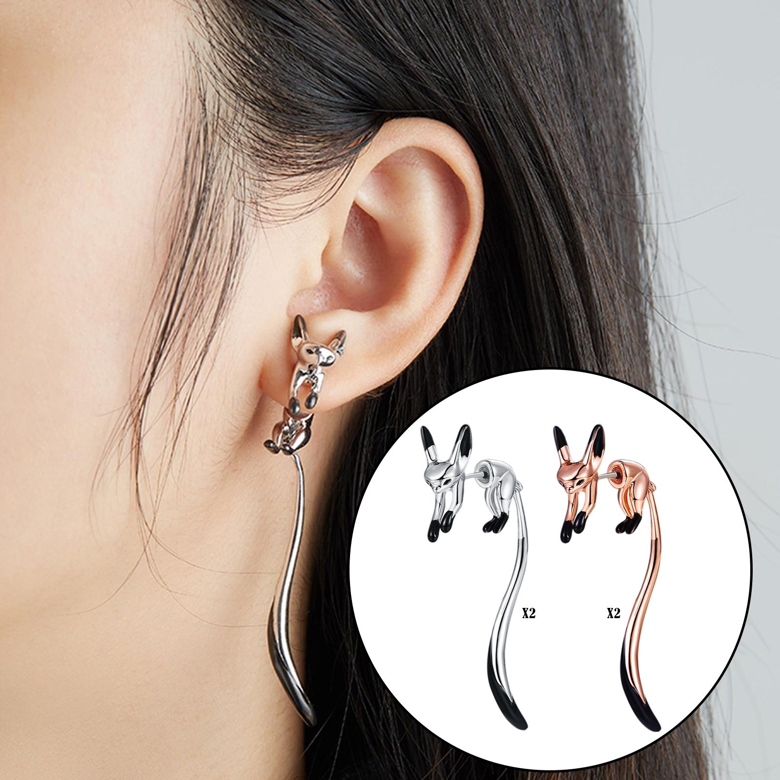 1 Pair Drop Earrings Dangle for Women Hyperbole Gifts for Girls Friends Silver