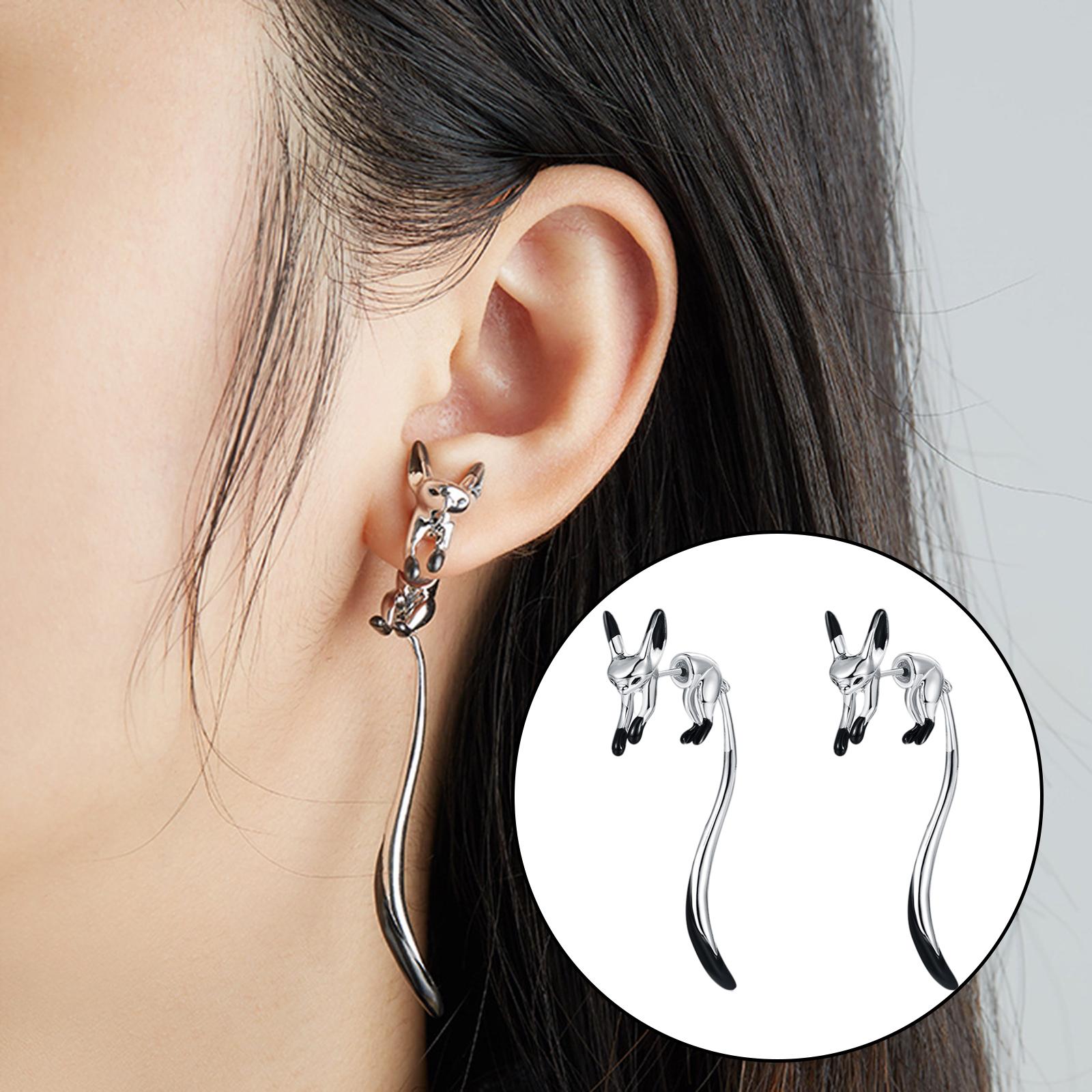 1 Pair Drop Earrings Dangle for Women Hyperbole Gifts for Girls Friends Silver