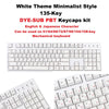 135 DYE-Sub Keycaps PBT Keycap for Cherry MX Keyboard Minimalist White Theme