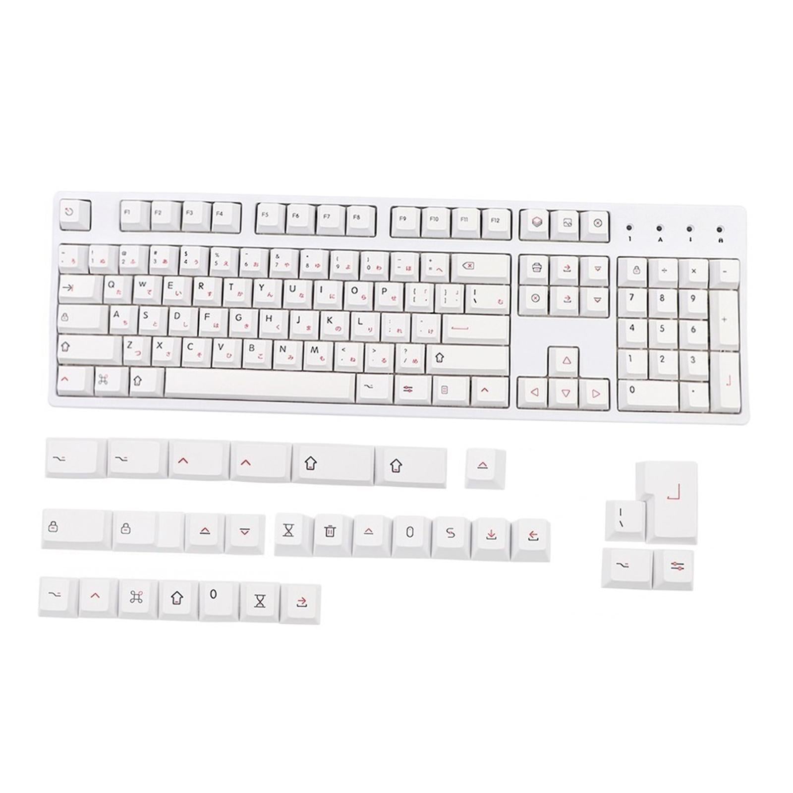 135 DYE-Sub Keycaps PBT Keycap for Cherry MX Keyboard Minimalist White Theme