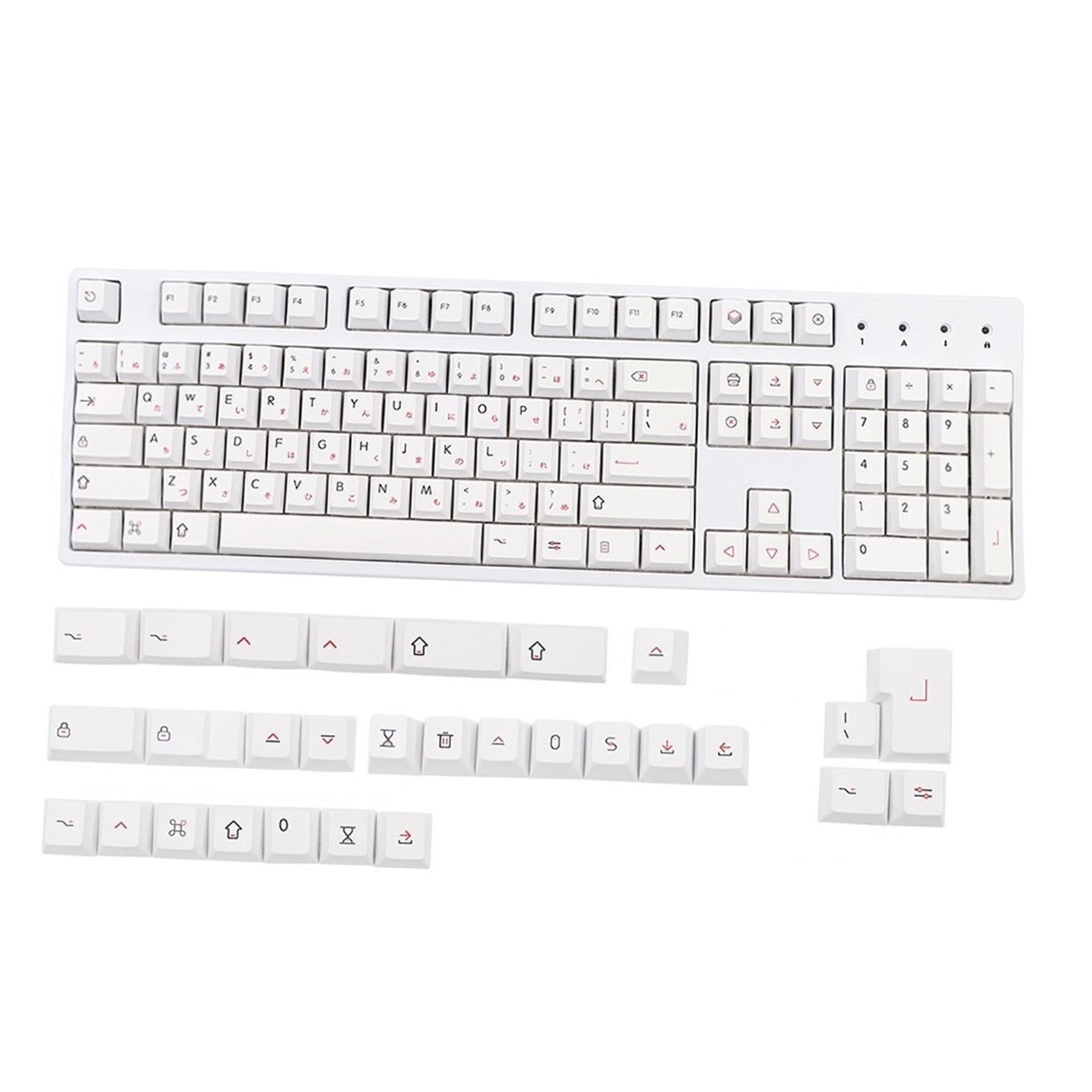 135 DYE-Sub Keycaps PBT Keycap for Cherry MX Keyboard Minimalist White Theme