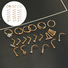 5G Nose Rings Studs Set for Women Men Girls Boys Ceremonies Vacations 24 Pcs