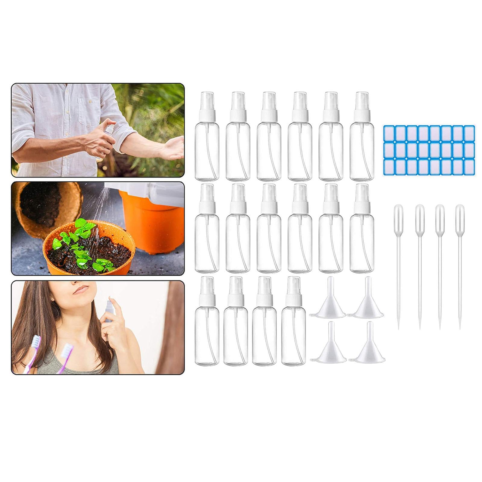 60ml 16 Pack Empty Spray Bottle Make up Container Clear Bottles with Funnels