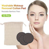 16 Pcs Bamboo Cotton Organic Reusable Makeup Remover Pads Washable  Black