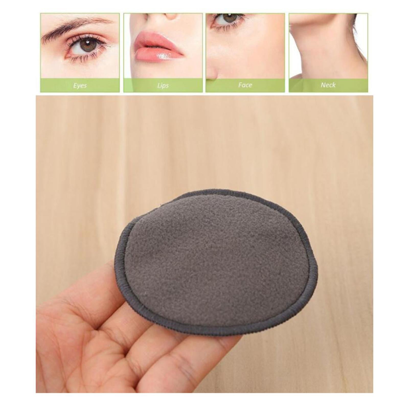 16 Pcs Bamboo Cotton Organic Reusable Makeup Remover Pads Washable  Black