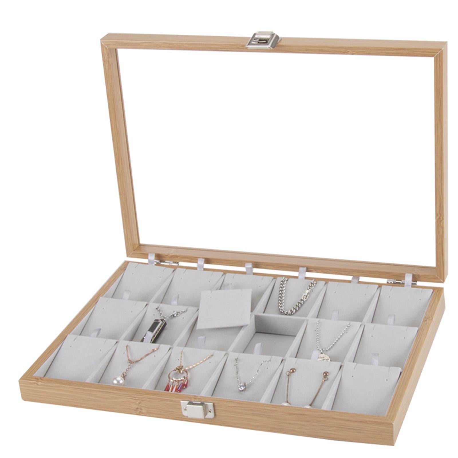 Storage Case Tray Holder Jewelry Display Earring Necklaces Organizer Box