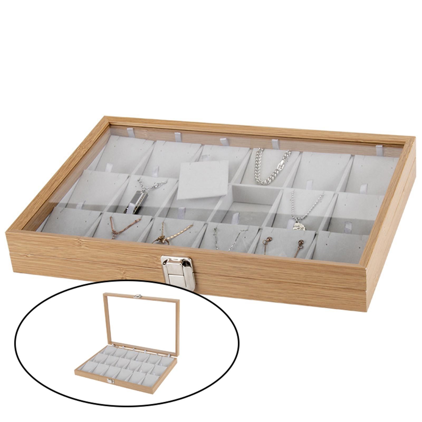 Storage Case Tray Holder Jewelry Display Earring Necklaces Organizer Box