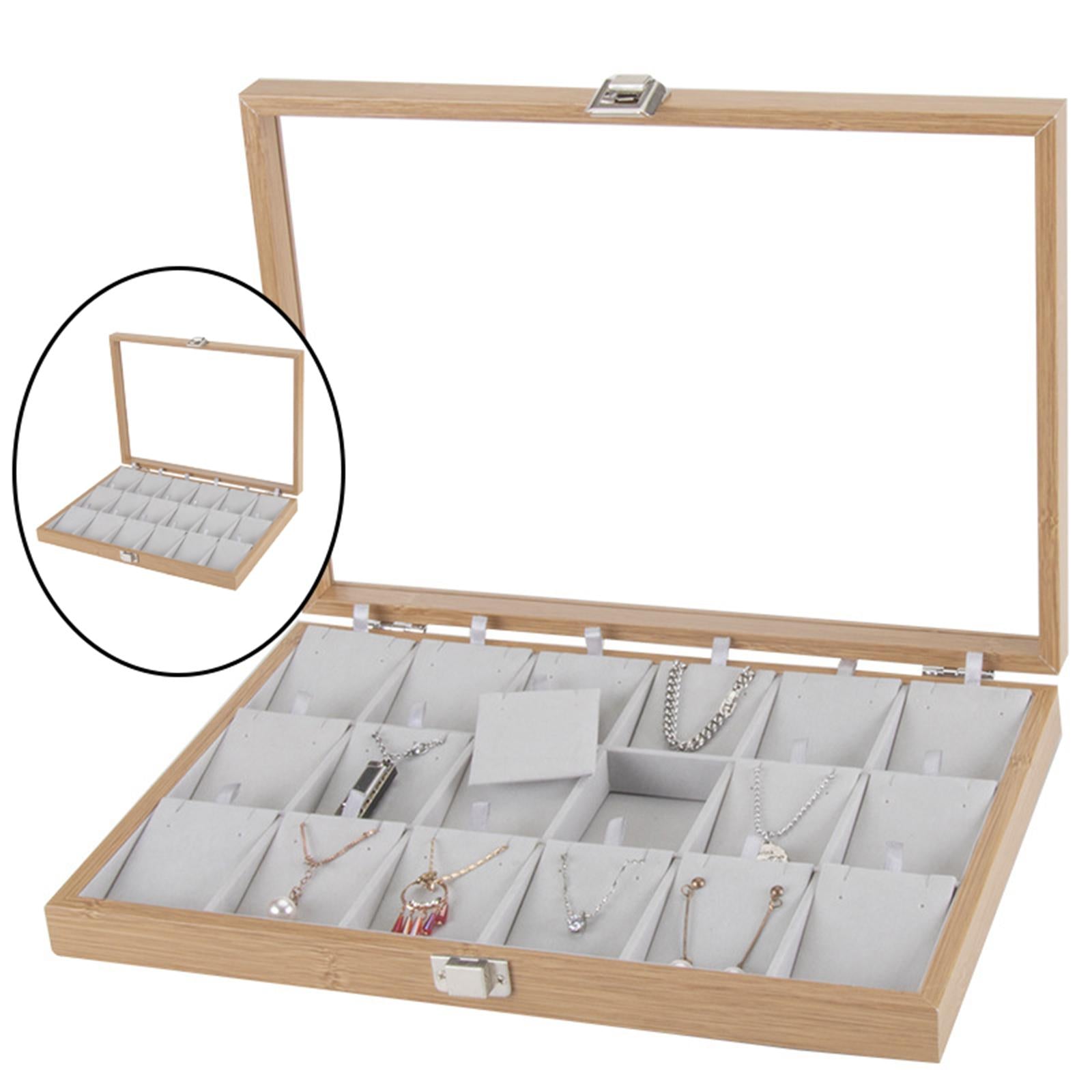 Storage Case Tray Holder Jewelry Display Earring Necklaces Organizer Box