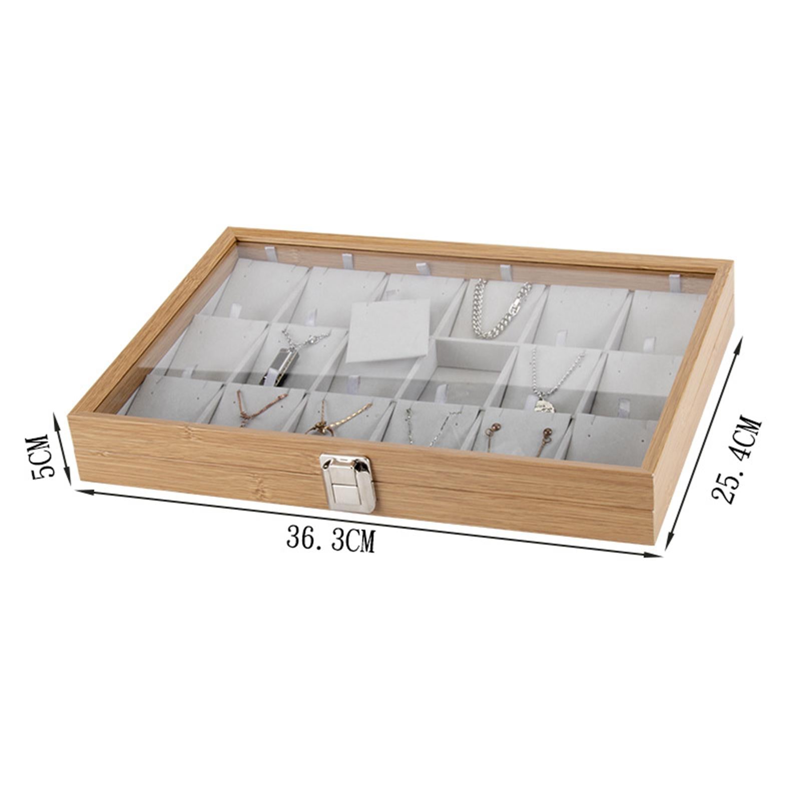 Storage Case Tray Holder Jewelry Display Earring Necklaces Organizer Box