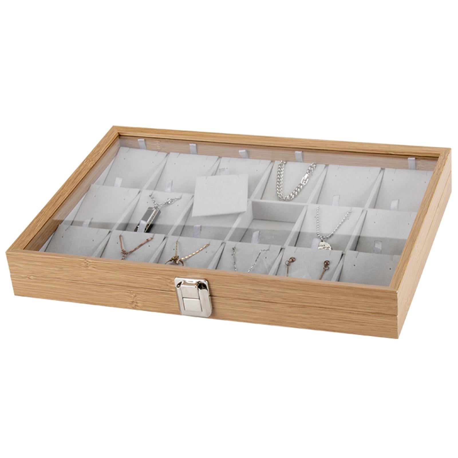 Storage Case Tray Holder Jewelry Display Earring Necklaces Organizer Box