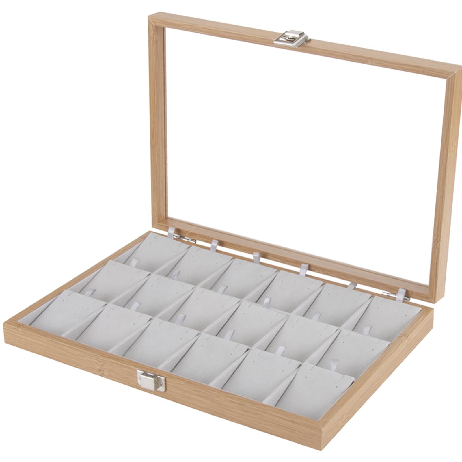 Storage Case Tray Holder Jewelry Display Earring Necklaces Organizer Box