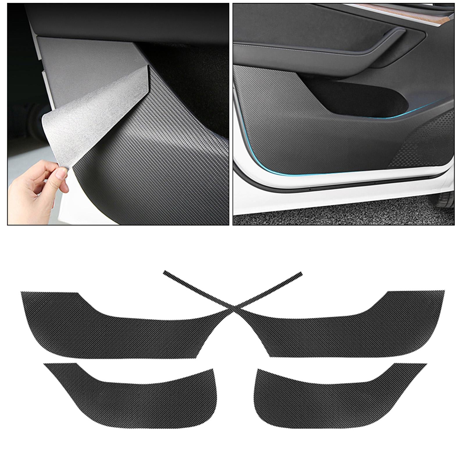 For Tesla Model 3 Door Protection 4x Anti-Kick Interior Stickers Matte Black